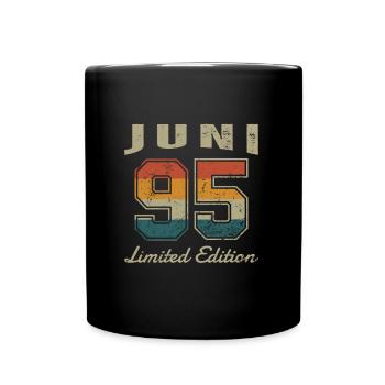 Geburtstag: Juni 1995 - Limited Edition Retro - Tasse einfarbig - Schwarz - Vorne