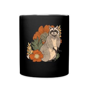 Trash Panda Fleurs Forest Animal Gift Raccoon - Mug uni - noir - Devant