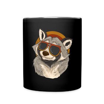 Cool Sunglasses Trash Panda Gift Raccoon - Full Colour Mug - black - Front