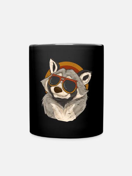 Cool Lunettes de soleil Trash Panda Cadeau Raccoon - Mug uni - noir