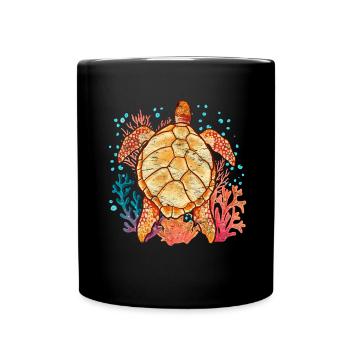 Tortue de mer hawaïenne Tortue animale de l’océan - Mug uni - noir - Devant
