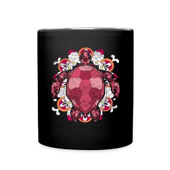 Hawaii Mandala Ozean Tier Geschenk Schildkröte - Tasse einfarbig - Schwarz - Vorne