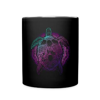 Ocean Animal Lover Cadeau Tortue colorée - Mug uni - noir - Devant