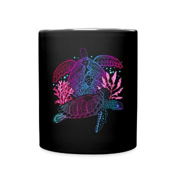 Cadeau de tortue Tortue de mer Animal de mer - Mug uni - noir - Devant