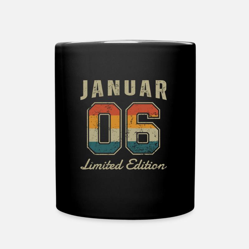 Geburtstag: Januar 2006 - Limited Edition Retro - Tasse einfarbig - Schwarz