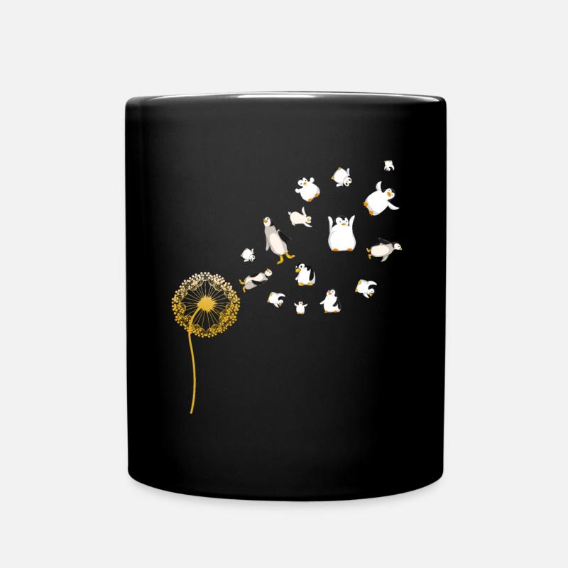 Zoo Animal Bird Gift Dandelion Penguin - Full Colour Mug - black