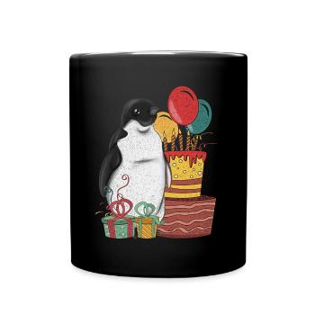 Antarctic Animal Birthday Party Gift Penguin - Full Colour Mug - black - Front