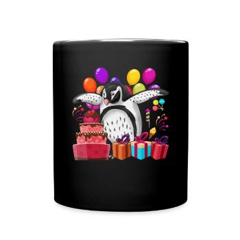 Antarctic Animal Birthday Party Gift Penguin - Full Colour Mug - black - Front
