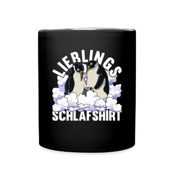 Lieblings Schlafshirt Tier Pyjama Geschenk Pinguin - Tasse einfarbig - Schwarz - Vorne