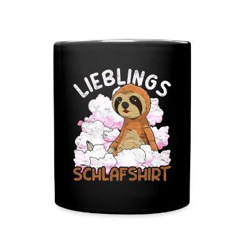 Nachteule Faultier Geschenk Lieblings Schlafshirt - Tasse einfarbig - Schwarz - Vorne