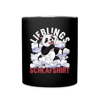 Nachteule Panda Geschenk Lieblings Schlafshirt - Tasse einfarbig - Schwarz - Vorne