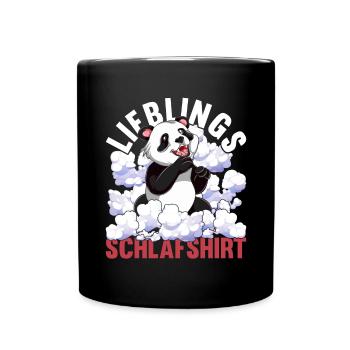 Lieblings Schlafshirt Tier Pyjama Geschenk Panda - Tasse einfarbig - Schwarz - Vorne