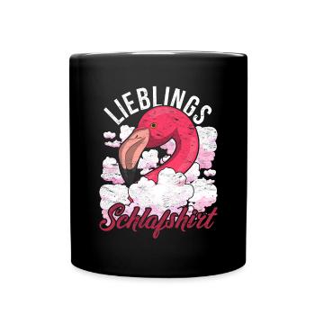 Nachteule Flamingo Geschenk Lieblings Schlafshirt - Tasse einfarbig - Schwarz - Vorne