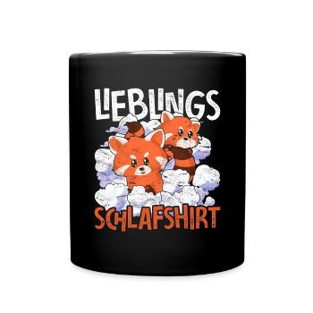 Tier Roter Panda Geschenk Lieblings Schlafshirt - Tasse einfarbig - Schwarz - Vorne