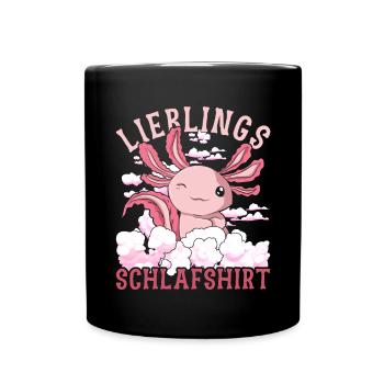 Lieblings Schlafshirt Tier Pyjama Geschenk Axolotl - Tasse einfarbig - Schwarz - Vorne