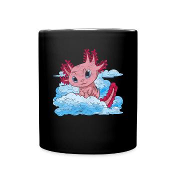 Salamandre Amphibien à queue Nuages Cadeaux Axolotl - Mug uni - noir - Devant