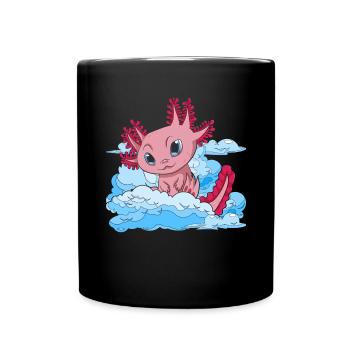 Amphibiens Salamandre Animal Gift Nuages Axolotl - Mug uni - noir - Devant