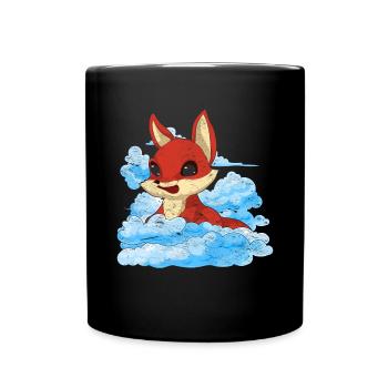 Forest Animal Nature Forest Dweller Gift Clouds Fox - Full Colour Mug - black - Front
