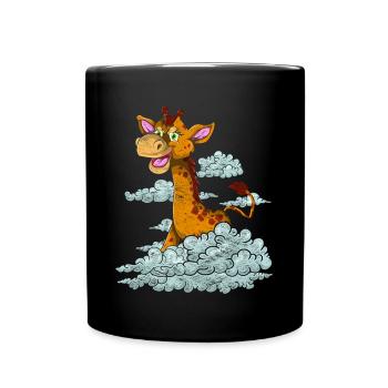 Africa Zoo Animal Lover Gift Cloud Giraffe - Full Colour Mug - black - Front