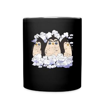 Antarctica Animal Zoo Bird Gift Clouds Penguin - Full Colour Mug - black - Front