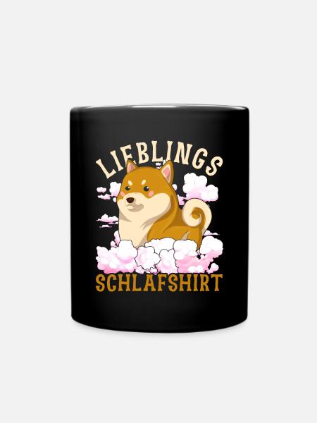 Hunde Shiba Inu Geschenk Lieblings Schlafshirt - Tasse einfarbig - Schwarz
