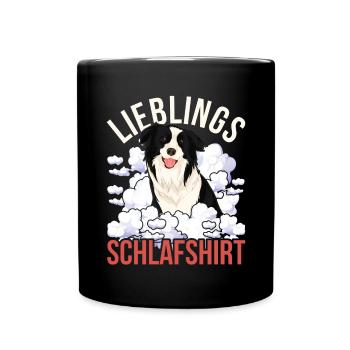 Hunde Border Collie Geschenk Lieblings Schlafshirt - Tasse einfarbig - Schwarz - Vorne