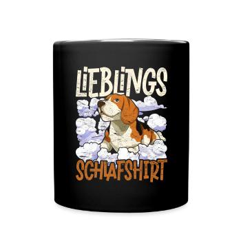 Hunde Schlafshirt Hundeliebhaber Geschenk Beagle - Tasse einfarbig - Schwarz - Vorne