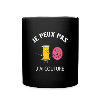 I CAN'T I HAVE SEWING - Full Colour Mug - black - Front