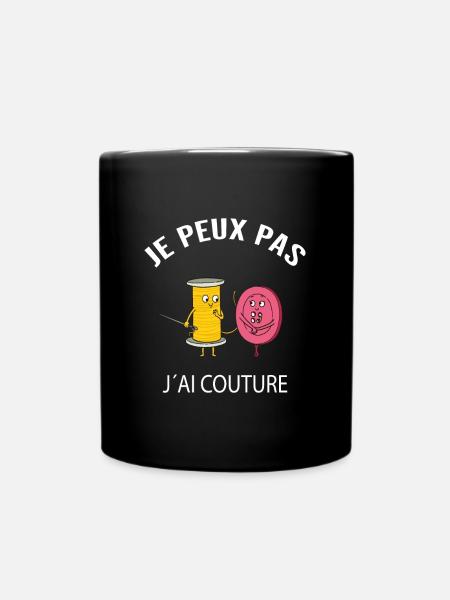 I CAN'T I HAVE SEWING - Full Colour Mug - black