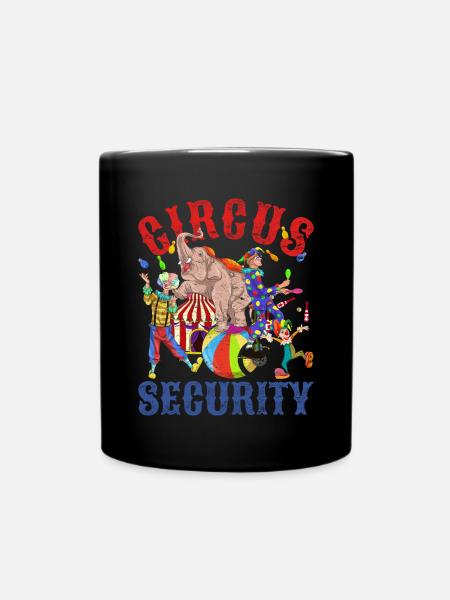 Zirkus Security Clown Tier Elefant Geschenk Zirkus - Tasse einfarbig - Schwarz