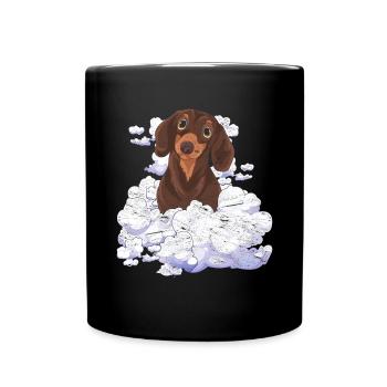 Dog Lover Dogs Gift Clouds Dachshund - Full Colour Mug - black - Front