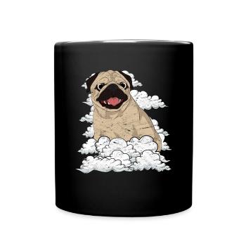 Dog Lover Dogs Pet Gift Clouds Pug - Full Colour Mug - black - Front