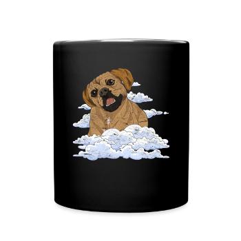 Dog Lover Clouds Dogs Gift Puggle - Full Colour Mug - black - Front