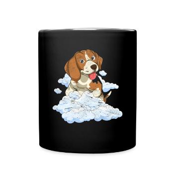 Dog Lover Clouds Dogs Gift Beagle - Full Colour Mug - black - Front
