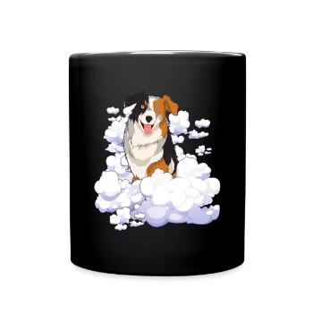Clouds Dogs Gift Pet Australian Shepherd - Full Colour Mug - black - Front
