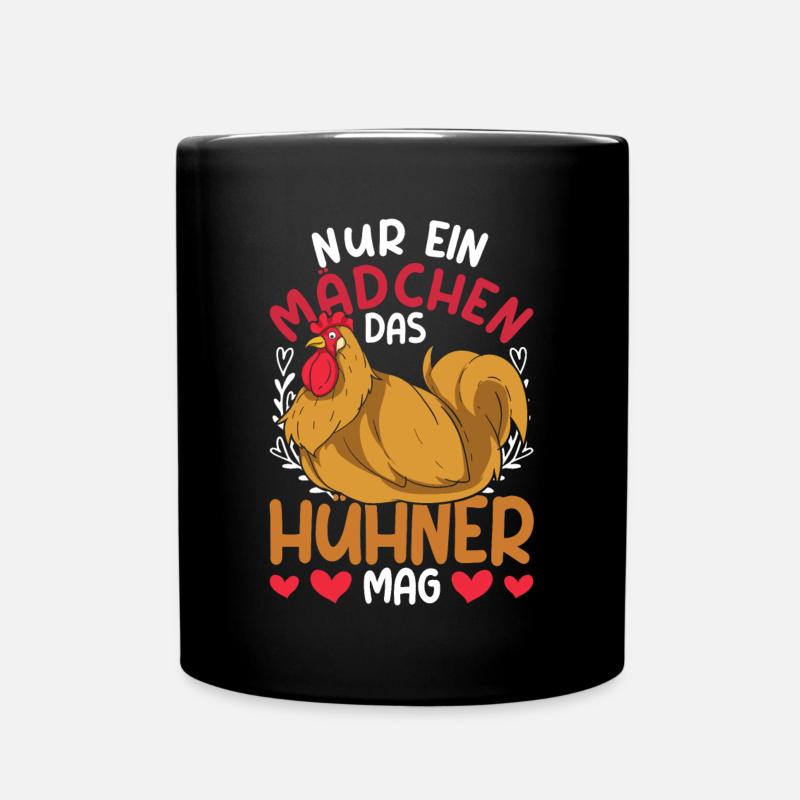 Landwirt Bauernhof Tier Mädchen Geschenk Huhn - Tasse einfarbig - Schwarz