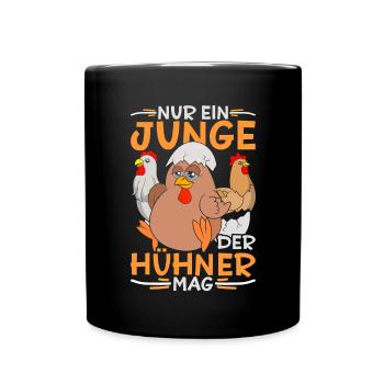Bauernhof Tier Landwirt Bauer Jungen Geschenk Huhn - Tasse einfarbig - Schwarz - Vorne
