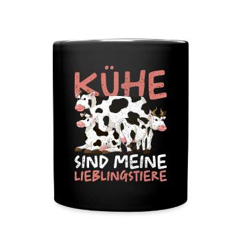 Kühe sind meine Lieblingstiere Bauer Geschenk Kuh - Tasse einfarbig - Schwarz - Vorne