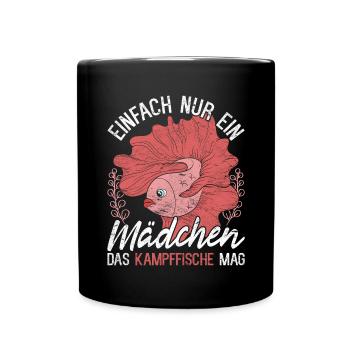 Einfach nur ein Mädchen das Kampffische mag - Tasse einfarbig - Schwarz - Vorne