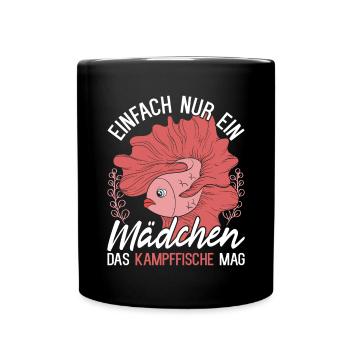 Ozeantier Mädchen Geschenk Siamesischer Kampffisch - Tasse einfarbig - Schwarz - Vorne