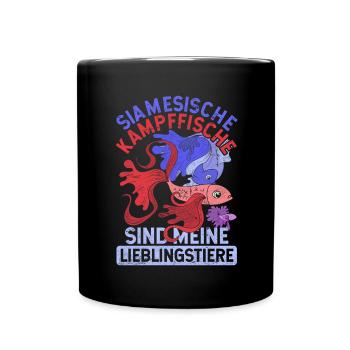 Siamesische Kampffische sind meine Lieblingstiere - Tasse einfarbig - Schwarz - Vorne