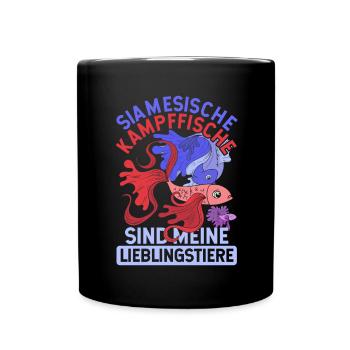 Ozean Tier Meerestier Geschenk Lustiges Kampffisch - Tasse einfarbig - Schwarz - Vorne