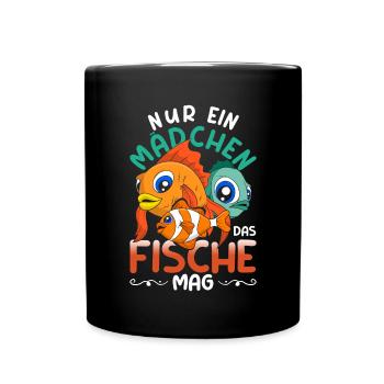 Angler Fischzüchter Fischer Mädchen Geschenk Fisch - Tasse einfarbig - Schwarz - Vorne