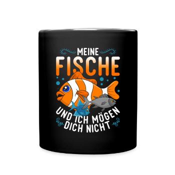 Angler Fischzüchter Angeln Geschenk Lustiges Fisch - Tasse einfarbig - Schwarz - Vorne