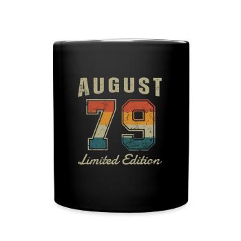 Geburtstag: August 1979 - Limited Edition Retro - Tasse einfarbig - Schwarz - Vorne