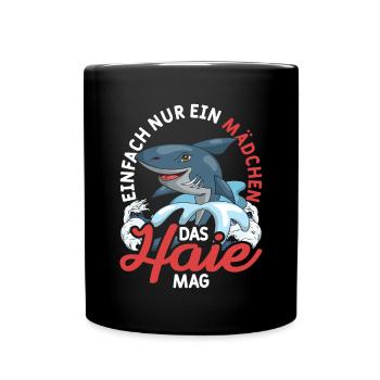 Ozean Tier Meeresbewohner Mädchen Geschenk Hai - Tasse einfarbig - Schwarz - Vorne