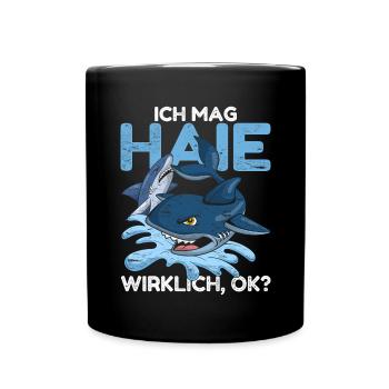 Hai - Tasse einfarbig - Schwarz - Vorne