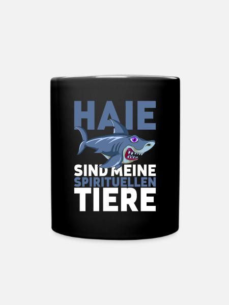 Ozean Tier Meerestier Lustiges Geschenk Hai - Tasse einfarbig - Schwarz