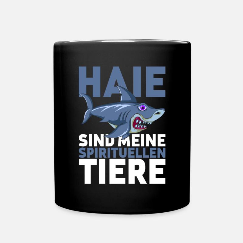 Ozean Tier Meerestier Lustiges Geschenk Hai - Tasse einfarbig - Schwarz