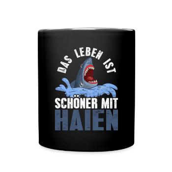 Hai - Tasse einfarbig - Schwarz - Vorne